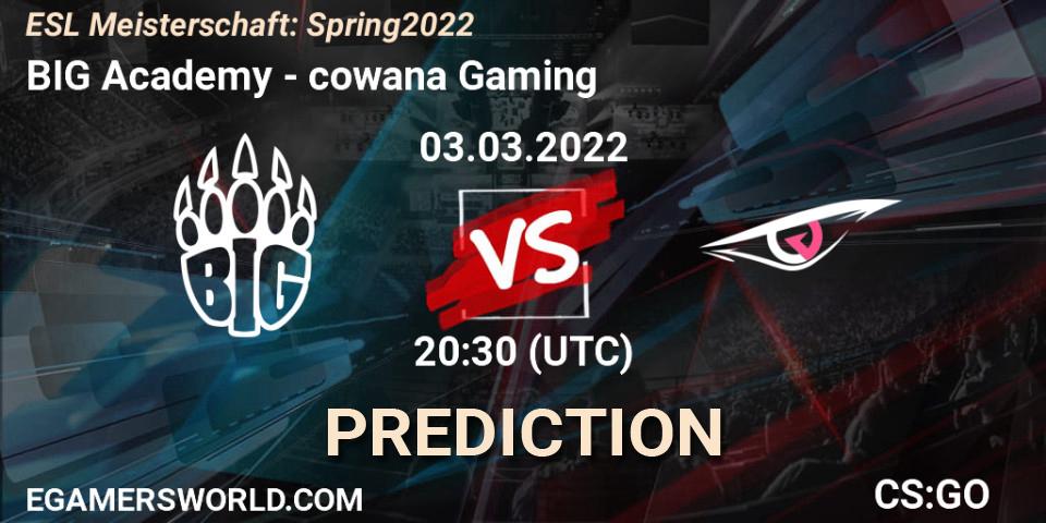 BIG Academy - cowana Gaming: Maç tahminleri. 03.03.2022 at 20:30, Counter-Strike (CS2), ESL Meisterschaft: Spring 2022
