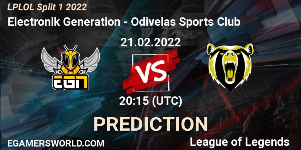 Electronik Generation - Odivelas Sports Club: Maç tahminleri. 21.02.2022 at 20:15, LoL, LPLOL Split 1 2022
