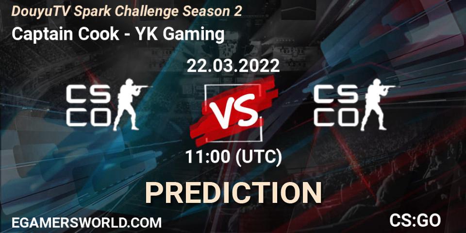 Captain Cook - YK Gaming: Maç tahminleri. 22.03.2022 at 11:00, Counter-Strike (CS2), DouyuTV Spark Challenge Season 2