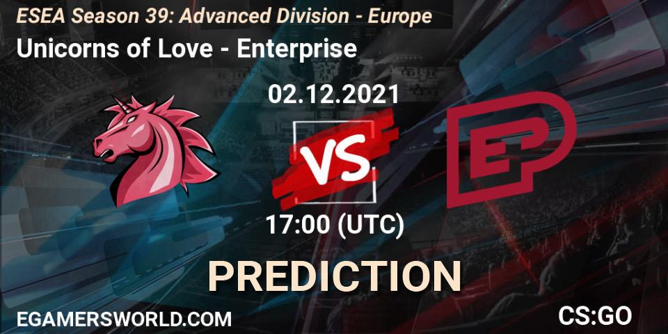 Unicorns of Love - Enterprise: Maç tahminleri. 02.12.21, CS2 (CS:GO), ESEA Season 39: Advanced Division - Europe