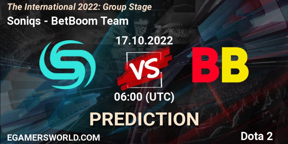 Soniqs - BetBoom Team: Maç tahminleri. 17.10.2022 at 06:39, Dota 2, The International 2022: Group Stage