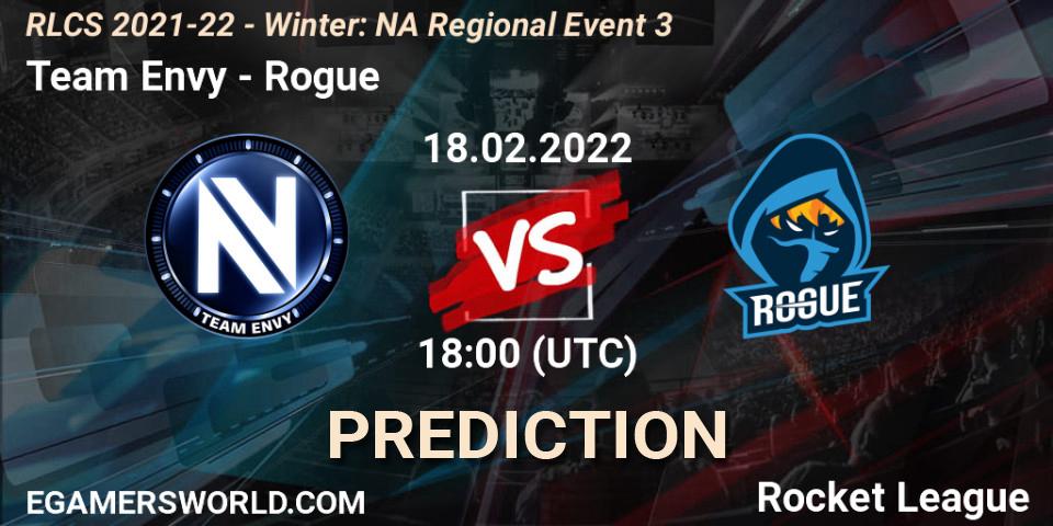 Team Envy - Rogue: Maç tahminleri. 18.02.2022 at 18:00, Rocket League, RLCS 2021-22 - Winter: NA Regional Event 3