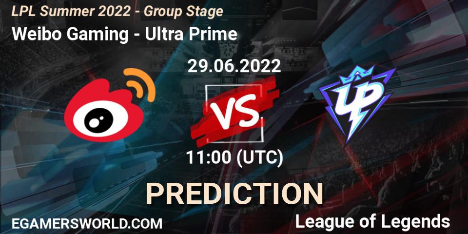 Weibo Gaming - Ultra Prime: Maç tahminleri. 29.06.2022 at 11:00, LoL, LPL Summer 2022 - Group Stage
