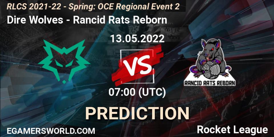 Dire Wolves - Rancid Rats Reborn: Maç tahminleri. 13.05.2022 at 07:00, Rocket League, RLCS 2021-22 - Spring: OCE Regional Event 2
