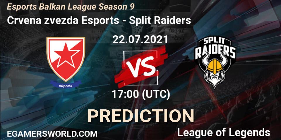 Crvena zvezda Esports - Split Raiders: Maç tahminleri. 22.07.2021 at 17:00, LoL, Esports Balkan League Season 9