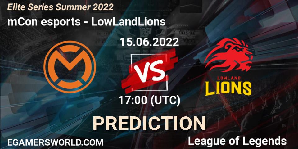 mCon esports - LowLandLions: Maç tahminleri. 15.06.2022 at 17:00, LoL, Elite Series Summer 2022