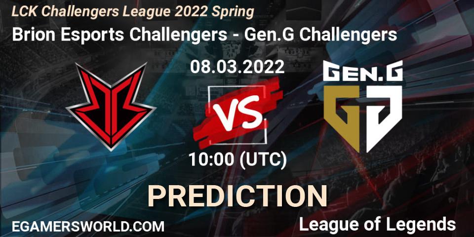 Brion Esports Challengers - Gen.G Challengers: Maç tahminleri. 08.03.2022 at 10:00, LoL, LCK Challengers League 2022 Spring