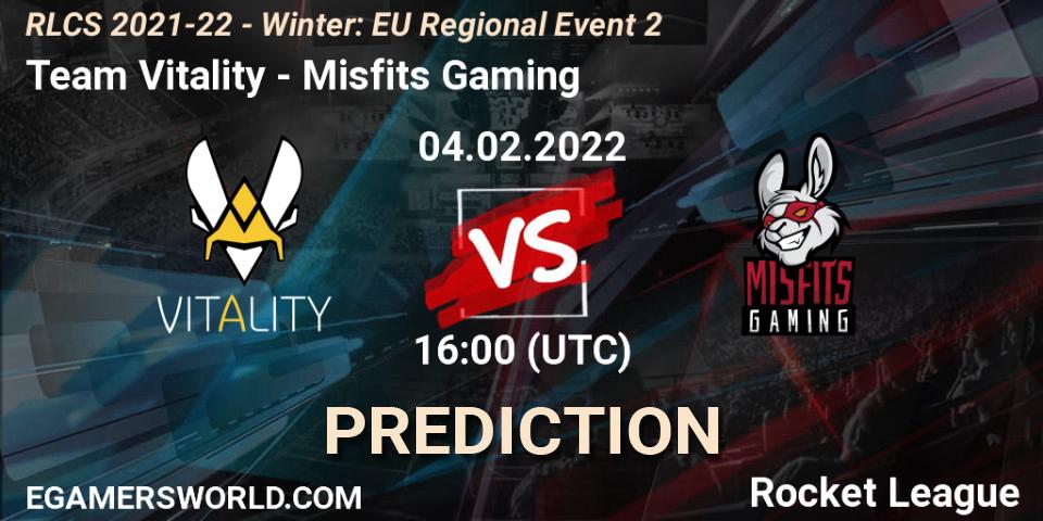 Team Vitality - Misfits Gaming: Maç tahminleri. 04.02.2022 at 16:00, Rocket League, RLCS 2021-22 - Winter: EU Regional Event 2
