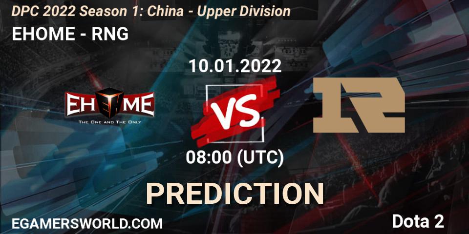 EHOME - RNG: Maç tahminleri. 10.01.2022 at 07:55, Dota 2, DPC 2022 Season 1: China - Upper Division
