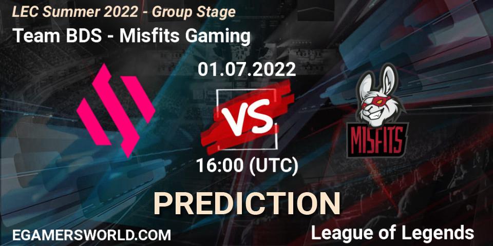 Team BDS - Misfits Gaming: Maç tahminleri. 01.07.2022 at 16:00, LoL, LEC Summer 2022 - Group Stage