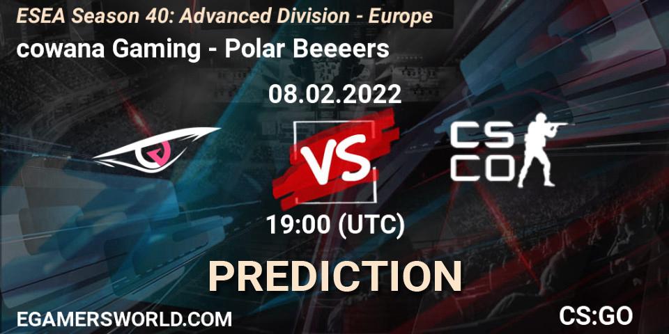 cowana Gaming - Polar Beeeers: Maç tahminleri. 08.02.2022 at 19:00, Counter-Strike (CS2), ESEA Season 40: Advanced Division - Europe