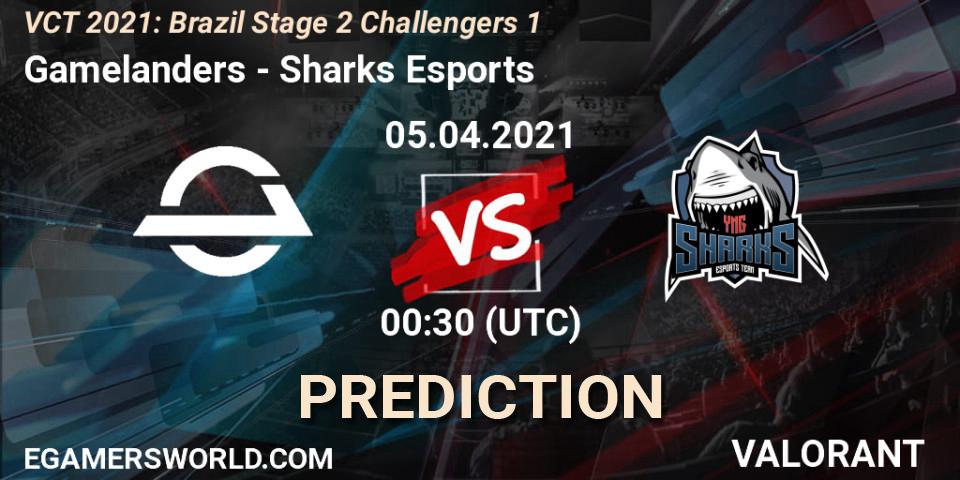 Gamelanders - Sharks Esports: Maç tahminleri. 05.04.2021 at 00:00, VALORANT, VCT 2021: Brazil Stage 2 Challengers 1