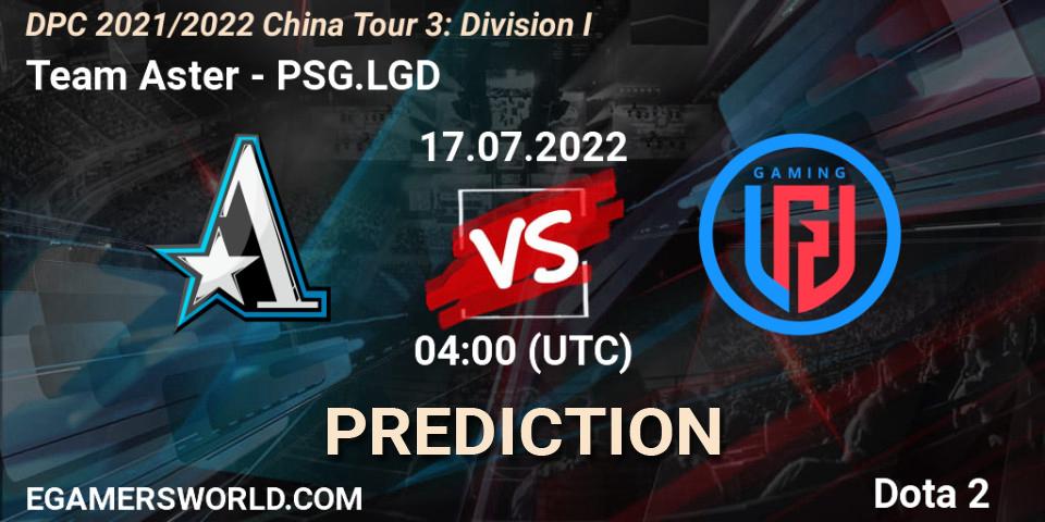 Team Aster - PSG.LGD: Maç tahminleri. 17.07.2022 at 03:58, Dota 2, DPC 2021/2022 China Tour 3: Division I