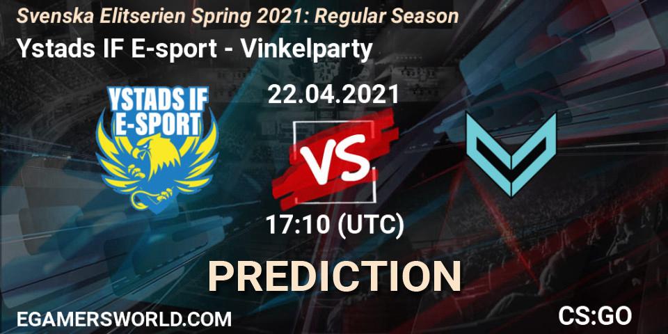 Ystads IF E-sport - Vinkelparty: Maç tahminleri. 22.04.2021 at 17:10, Counter-Strike (CS2), Svenska Elitserien Spring 2021: Regular Season