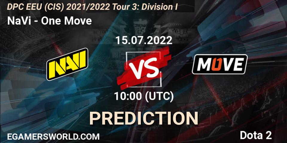 NaVi - One Move: Maç tahminleri. 15.07.22, Dota 2, DPC EEU (CIS) 2021/2022 Tour 3: Division I