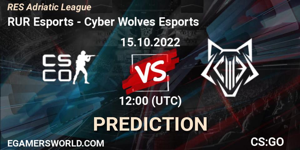 RUR Esports - Cyber Wolves Esports: Maç tahminleri. 15.10.2022 at 12:00, Counter-Strike (CS2), RES Adriatic League