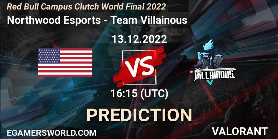 Northwood Esports - Team Villainous: Maç tahminleri. 13.12.2022 at 16:15, VALORANT, Red Bull Campus Clutch World Final 2022