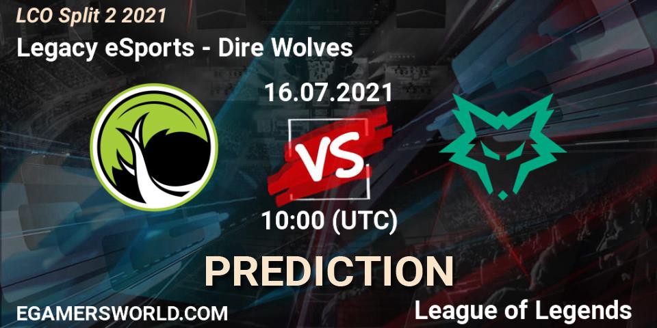 Legacy eSports - Dire Wolves: Maç tahminleri. 16.07.21, LoL, LCO Split 2 2021