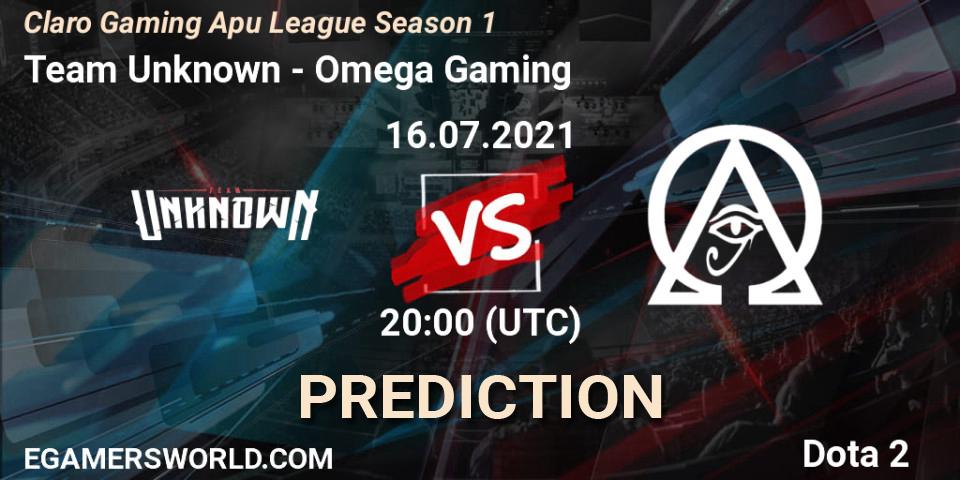 Team Unknown - Omega Gaming: Maç tahminleri. 16.07.2021 at 20:13, Dota 2, Claro Gaming Apu League Season 1