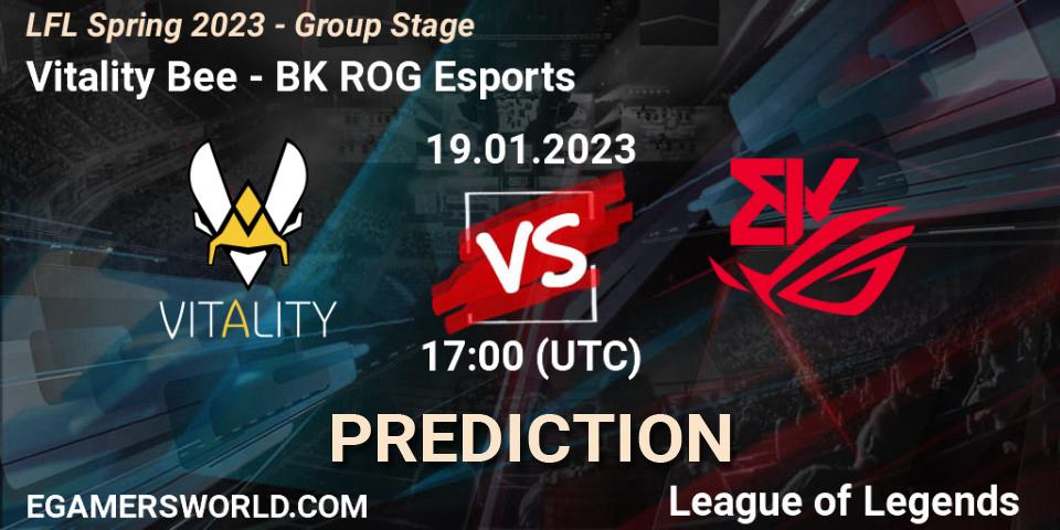 Vitality Bee - BK ROG Esports: Maç tahminleri. 19.01.2023 at 17:00, LoL, LFL Spring 2023 - Group Stage