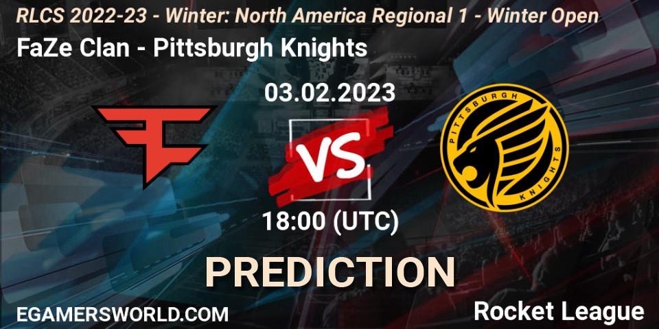 FaZe Clan - Pittsburgh Knights: Maç tahminleri. 03.02.2023 at 18:00, Rocket League, RLCS 2022-23 - Winter: North America Regional 1 - Winter Open