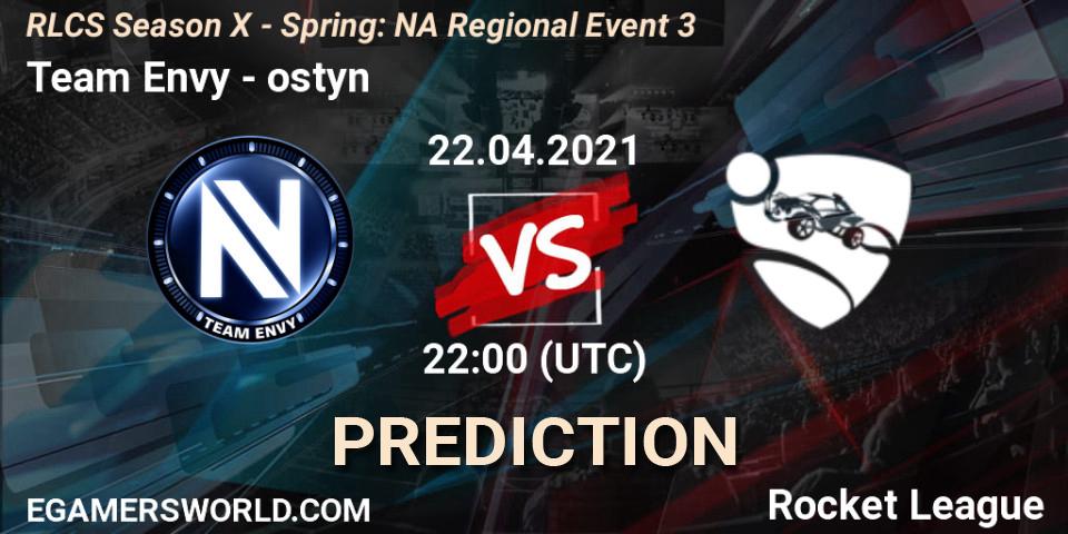 Team Envy - ostyn: Maç tahminleri. 22.04.2021 at 22:00, Rocket League, RLCS Season X - Spring: NA Regional Event 3