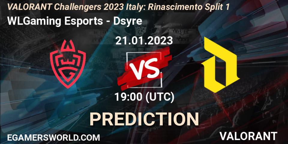 WLGaming Esports - Dsyre: Maç tahminleri. 21.01.2023 at 19:00, VALORANT, VALORANT Challengers 2023 Italy: Rinascimento Split 1