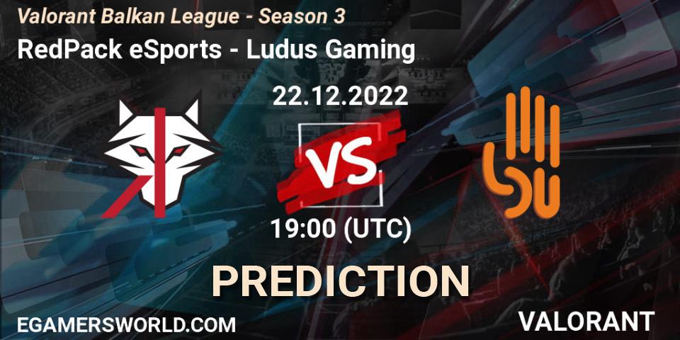 RedPack eSports - Ludus Gaming: Maç tahminleri. 22.12.22, VALORANT, Valorant Balkan League - Season 3