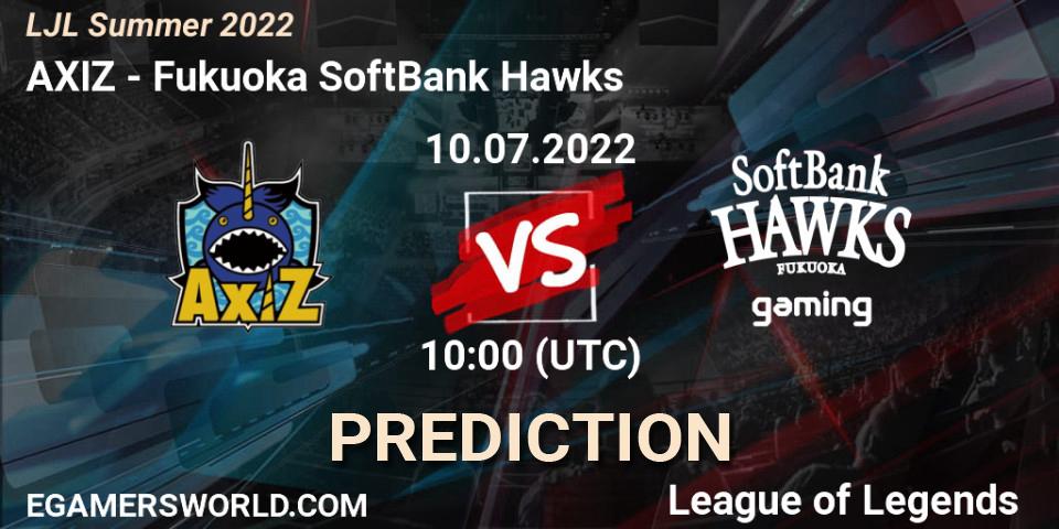 AXIZ - Fukuoka SoftBank Hawks: Maç tahminleri. 10.07.22, LoL, LJL Summer 2022