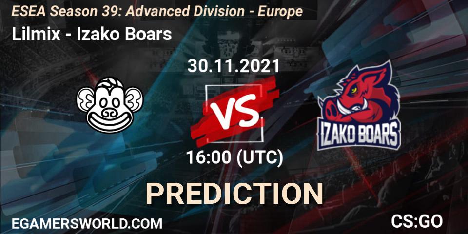 Lilmix - Izako Boars: Maç tahminleri. 30.11.2021 at 16:00, Counter-Strike (CS2), ESEA Season 39: Advanced Division - Europe