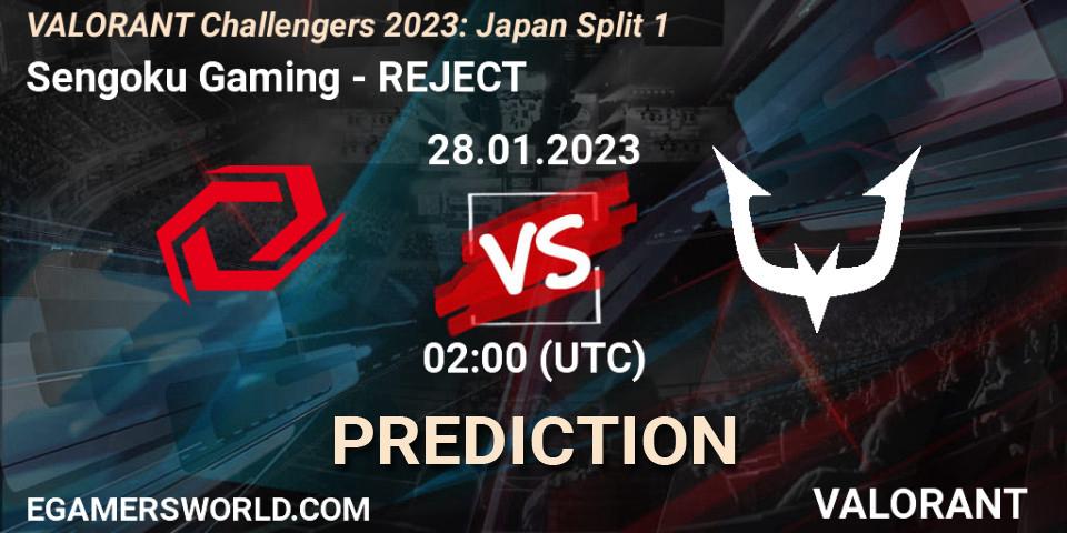 Sengoku Gaming - REJECT: Maç tahminleri. 28.01.2023 at 02:00, VALORANT, VALORANT Challengers 2023: Japan Split 1
