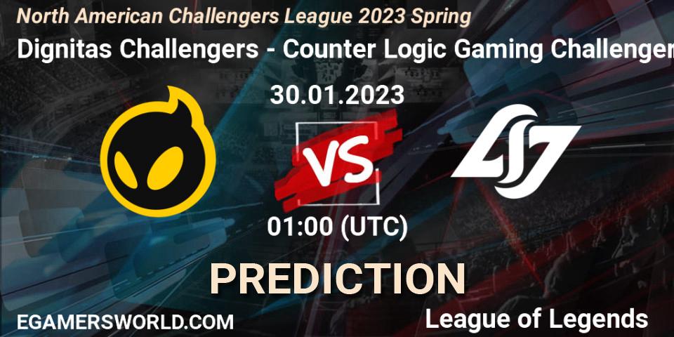 Dignitas Challengers - Counter Logic Gaming Challengers: Maç tahminleri. 30.01.23, LoL, NACL 2023 Spring - Group Stage
