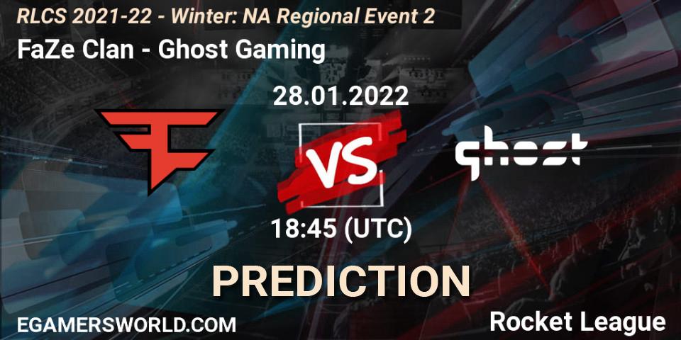 FaZe Clan - Ghost Gaming: Maç tahminleri. 28.01.2022 at 18:45, Rocket League, RLCS 2021-22 - Winter: NA Regional Event 2