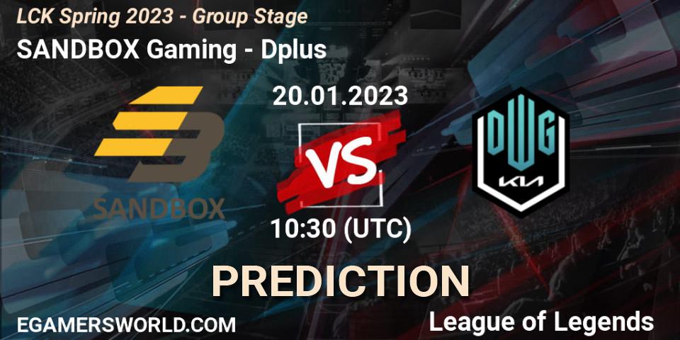 SANDBOX Gaming - Dplus: Maç tahminleri. 20.01.23, LoL, LCK Spring 2023 - Group Stage