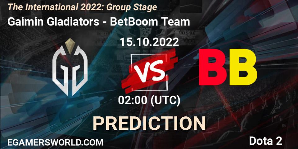 Gaimin Gladiators - BetBoom Team: Maç tahminleri. 15.10.22, Dota 2, The International 2022: Group Stage