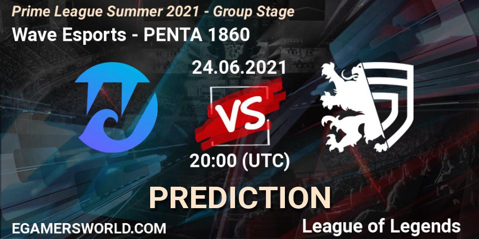 Wave Esports - PENTA 1860: Maç tahminleri. 24.06.2021 at 20:00, LoL, Prime League Summer 2021 - Group Stage