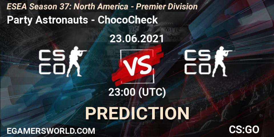 Party Astronauts - ChocoCheck: Maç tahminleri. 23.06.2021 at 23:00, Counter-Strike (CS2), ESEA Season 37: North America - Premier Division