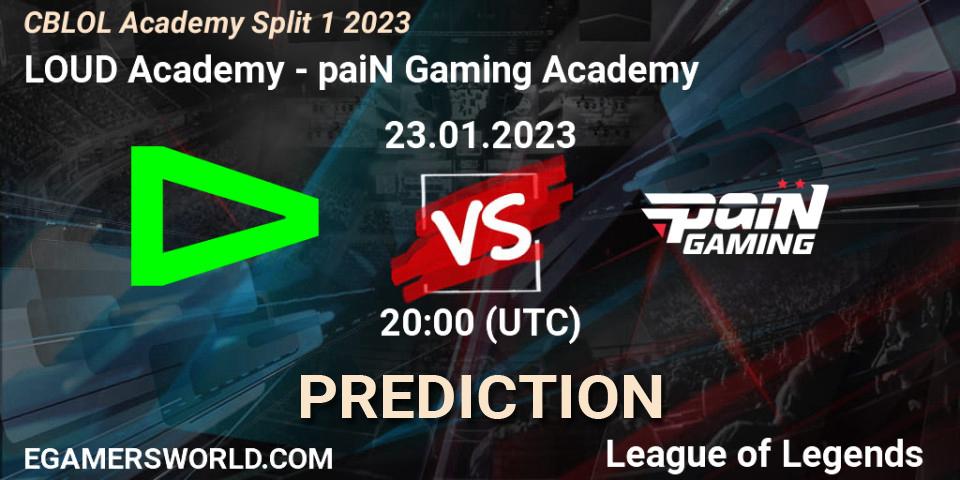 LOUD Academy - paiN Gaming Academy: Maç tahminleri. 23.01.2023 at 20:00, LoL, CBLOL Academy Split 1 2023