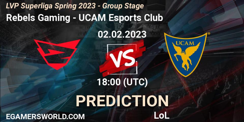 Rebels Gaming - UCAM Esports Club: Maç tahminleri. 02.02.2023 at 18:00, LoL, LVP Superliga Spring 2023 - Group Stage