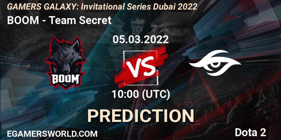 BOOM - Team Secret: Maç tahminleri. 05.03.2022 at 09:58, Dota 2, GAMERS GALAXY: Invitational Series Dubai 2022