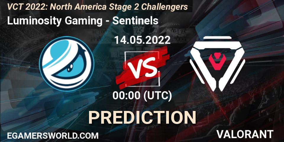 Luminosity Gaming - Sentinels: Maç tahminleri. 13.05.2022 at 22:30, VALORANT, VCT 2022: North America Stage 2 Challengers
