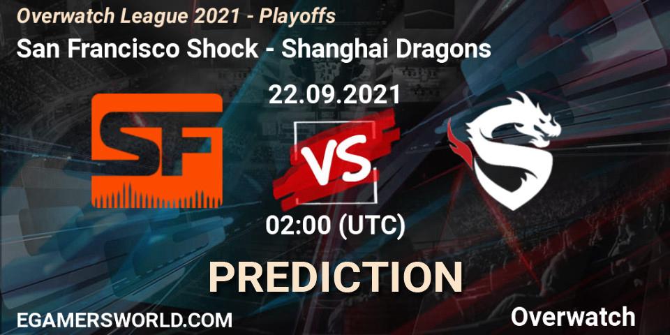 San Francisco Shock - Shanghai Dragons: Maç tahminleri. 22.09.2021 at 02:00, Overwatch, Overwatch League 2021 - Playoffs