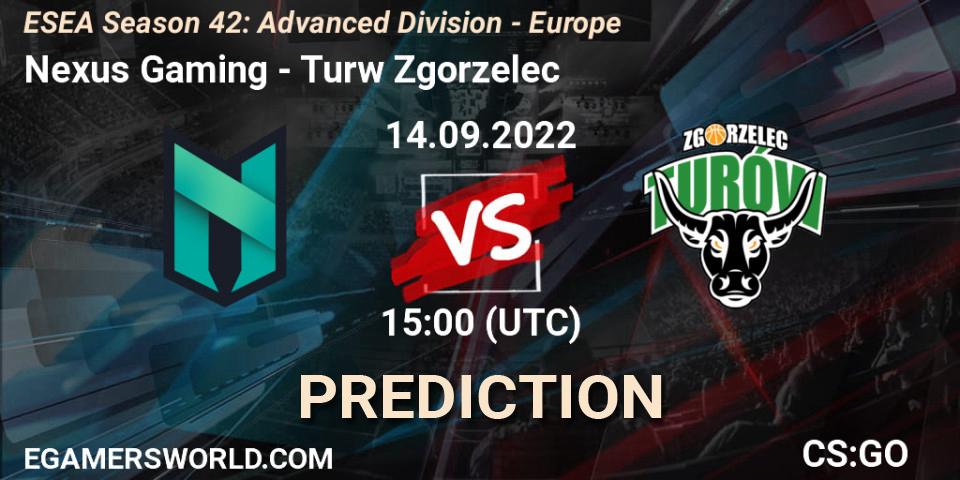 Nexus Gaming - Turów Zgorzelec: Maç tahminleri. 14.09.2022 at 15:00, Counter-Strike (CS2), ESEA Season 42: Advanced Division - Europe