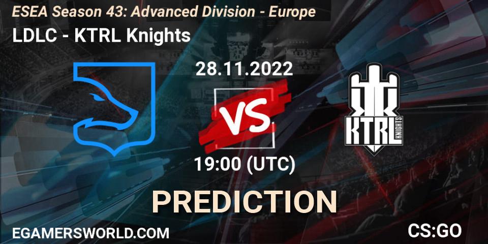 LDLC - KTRL Knights: Maç tahminleri. 28.11.22, CS2 (CS:GO), ESEA Season 43: Advanced Division - Europe