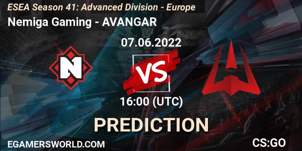 Nemiga Gaming - AVANGAR: Maç tahminleri. 07.06.2022 at 16:00, Counter-Strike (CS2), ESEA Season 41: Advanced Division - Europe