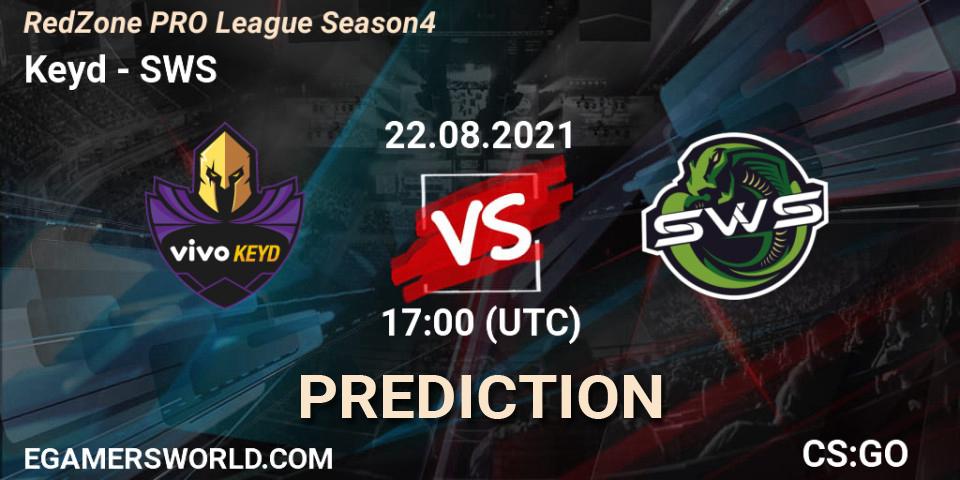Keyd - SWS: Maç tahminleri. 22.08.2021 at 17:00, Counter-Strike (CS2), RedZone PRO League Season 4