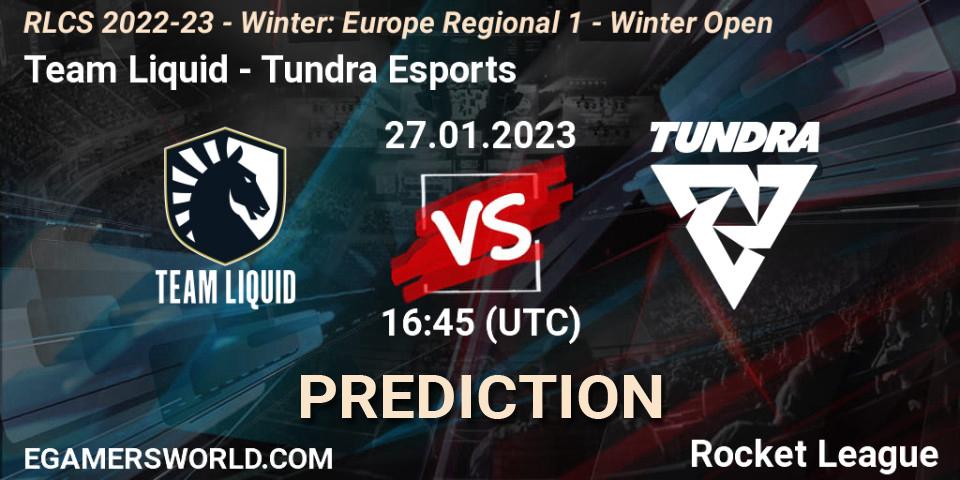 Team Liquid - Tundra Esports: Maç tahminleri. 27.01.2023 at 16:45, Rocket League, RLCS 2022-23 - Winter: Europe Regional 1 - Winter Open