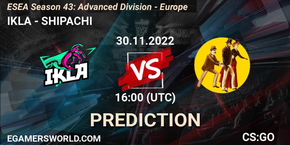 IKLA - SHIPACHI: Maç tahminleri. 30.11.22, CS2 (CS:GO), ESEA Season 43: Advanced Division - Europe