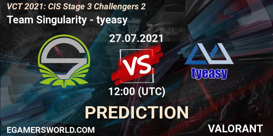 Team Singularity - tyeasy: Maç tahminleri. 27.07.2021 at 12:00, VALORANT, VCT 2021: CIS Stage 3 Challengers 2