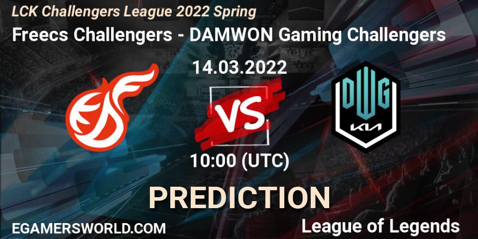 Freecs Challengers - DAMWON Gaming Challengers: Maç tahminleri. 14.03.2022 at 10:00, LoL, LCK Challengers League 2022 Spring